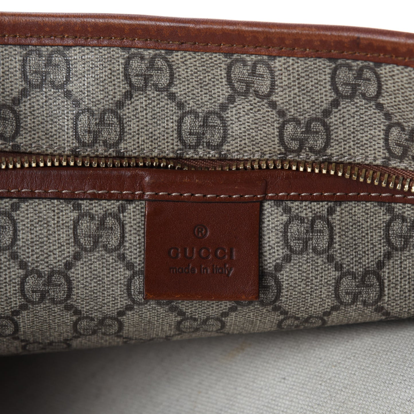 GG Plus Monogram Medium Signature Web Loop Vertical Tote Brown