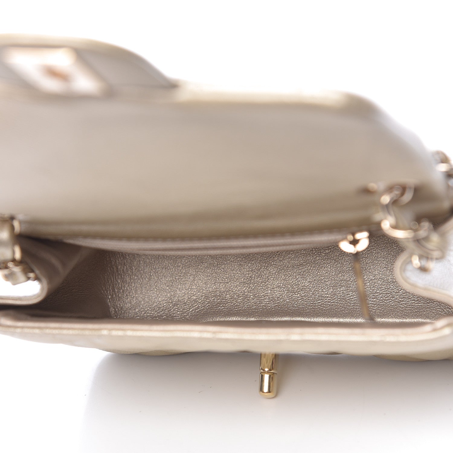 Chanel Metallic Caviar Quilted Mini Square Flap Light Gold 5 of 10