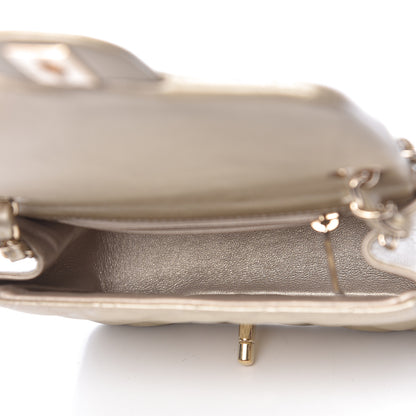 Chanel Metallic Caviar Quilted Mini Square Flap Light Gold 5 of 10