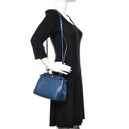 Fendi Nappa Colorblock Mini Peekaboo Iconic Satchel Iris Magenta Bubblegum 2 of 13