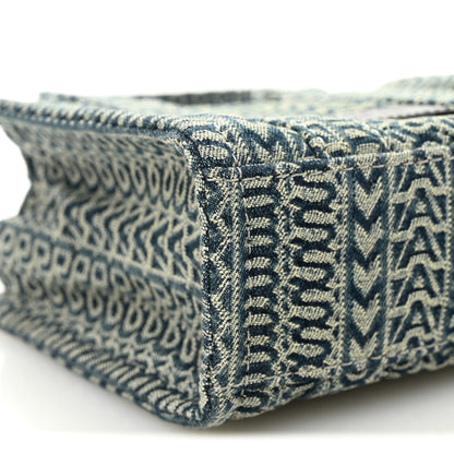 Marc Jacobs Cotton Washed Monogram Denim Crossbody Tote Bag Sun Faded Denim 9 of 11