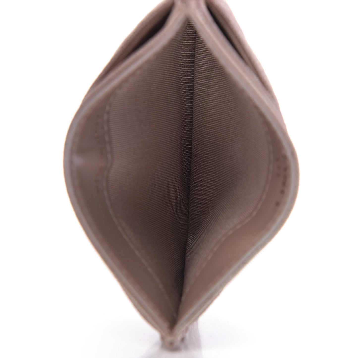 Iridescent Caviar Quilted Card Holder Beige