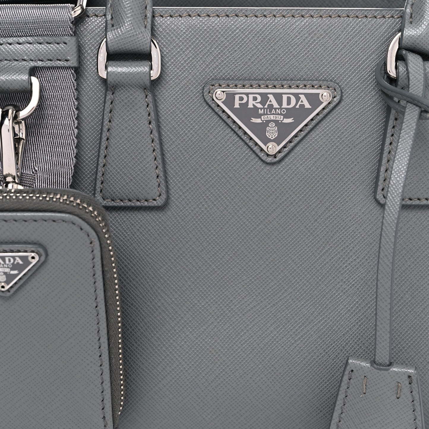 Saffiano Lux Micro Galleria Shoulder Bag Ardesia