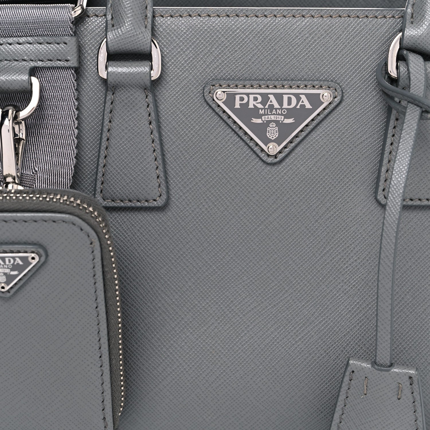 Prada Saffiano Lux Micro Galleria Shoulder Bag Ardesia 7 of 13