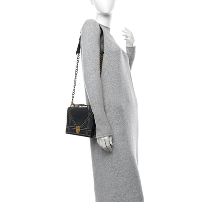 Christian Dior Lambskin Studded Medium Diorama Flap Bag Black 2 of 11