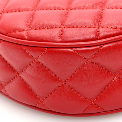 Versace Nappa Quilted La Medusa Round Camera Bag Red 8 of 9