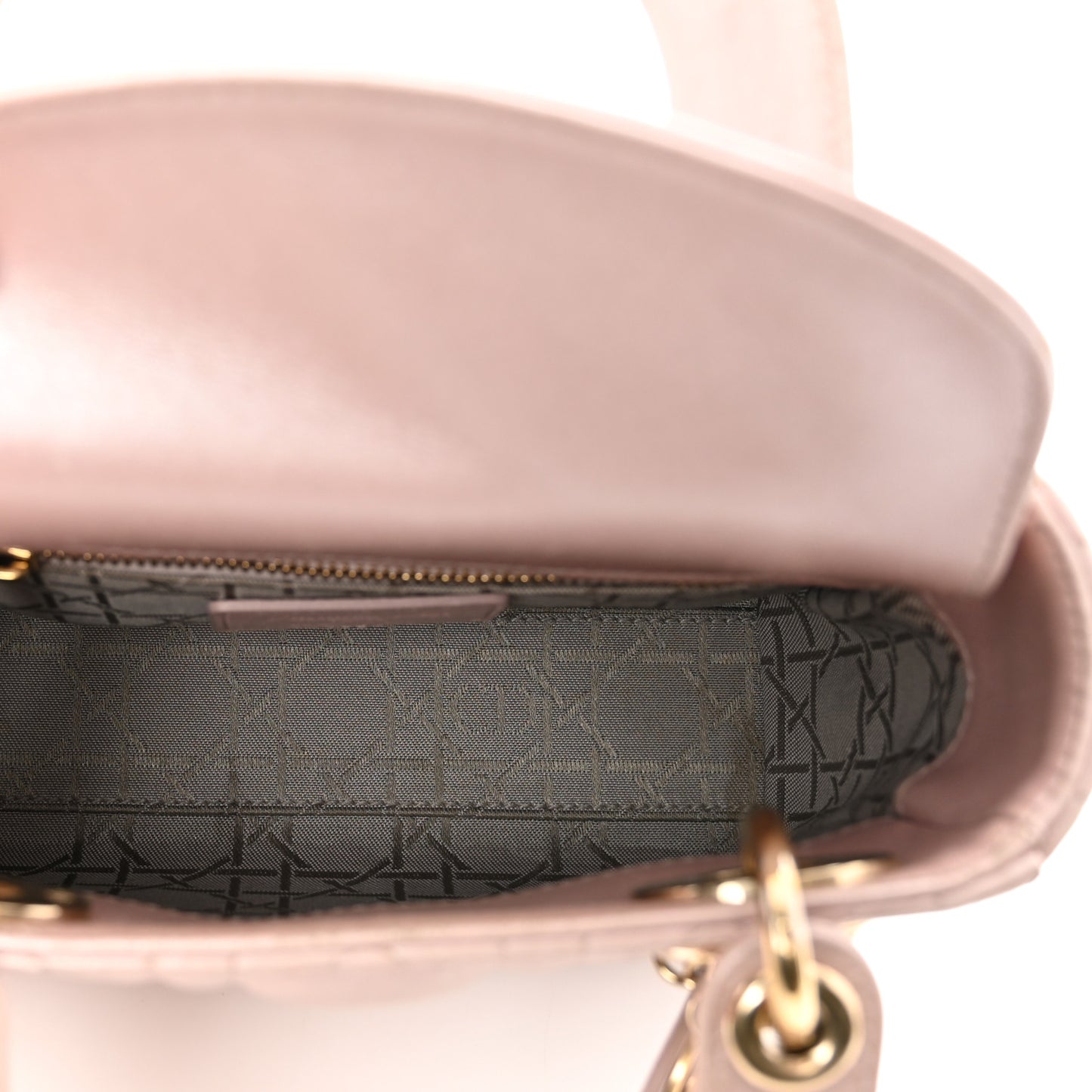 Metallic Lambskin Cannage Mini Lady Dior Lotus