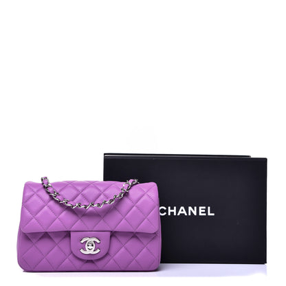 Chanel Lambskin Quilted Mini Rectangular Flap Purple 11 of 11