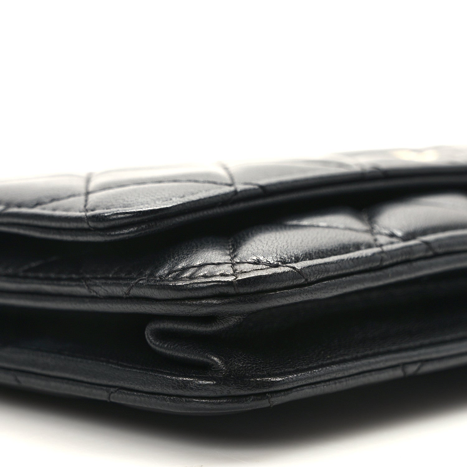 Chanel Lambskin Quilted Wallet On Chain WOC Black 10 of 12