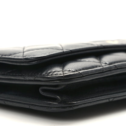 Chanel Lambskin Quilted Wallet On Chain WOC Black 10 of 12