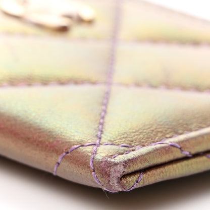 Chanel Iridescent Lambskin Quilted Card Holder Purple 10 of 10