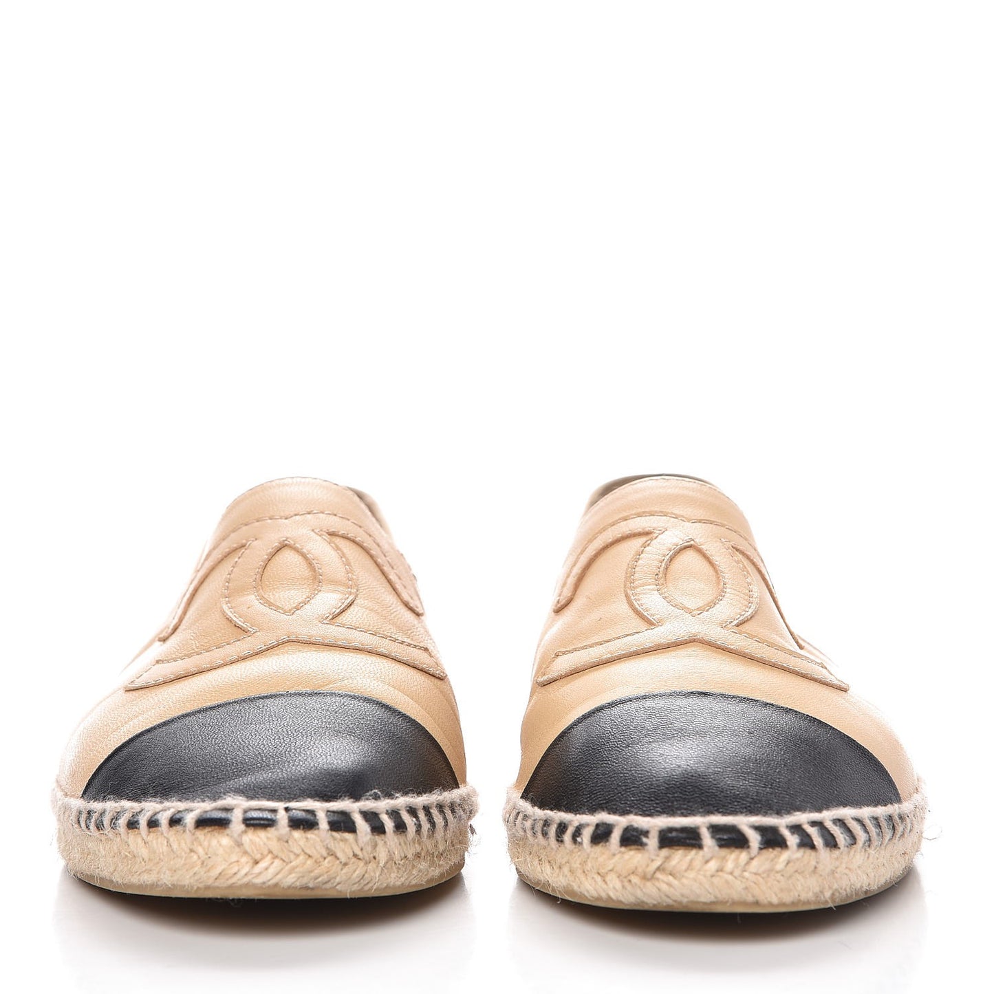 Lambskin CC Espadrilles 40 Beige Black
