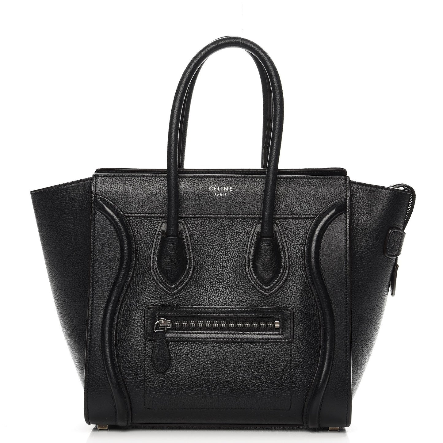Drummed Calfskin Micro Luggage Black