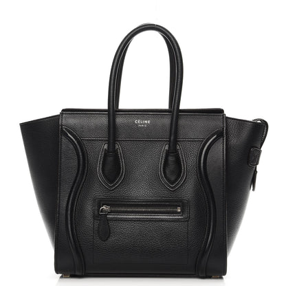 Celine Drummed Calfskin Micro Luggage Black 1 of 16