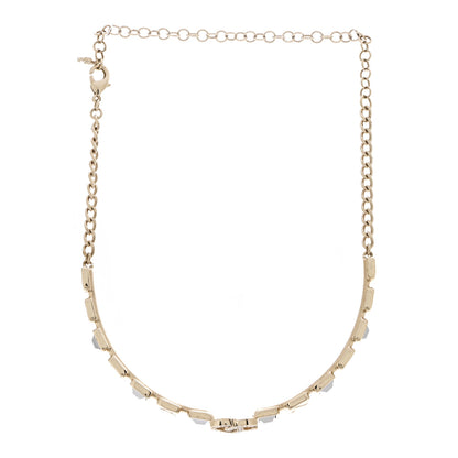 Chanel Baguette Crystal Logo CC Choker Necklace Gold 3 of 6