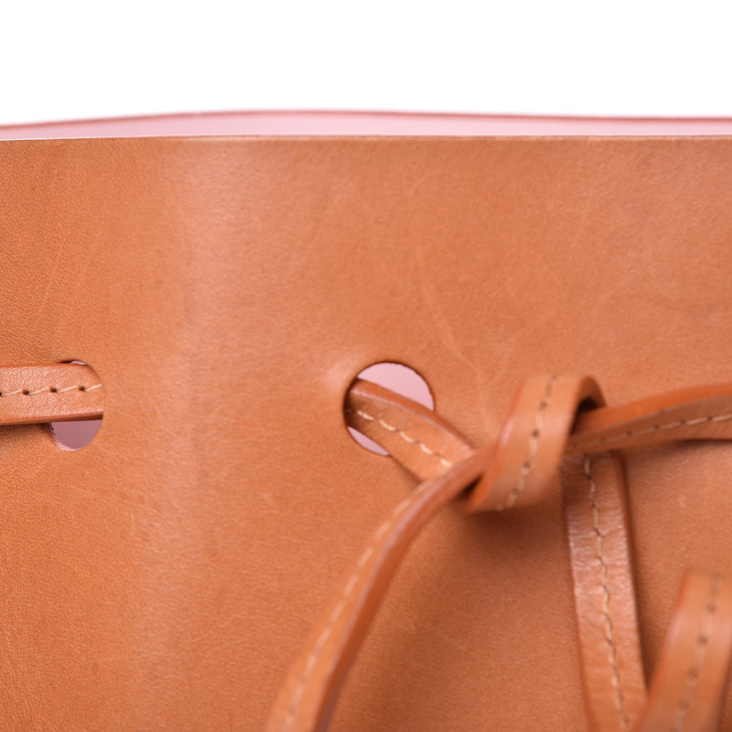 Calfskin Mini Bucket Bag Cammello Rosa