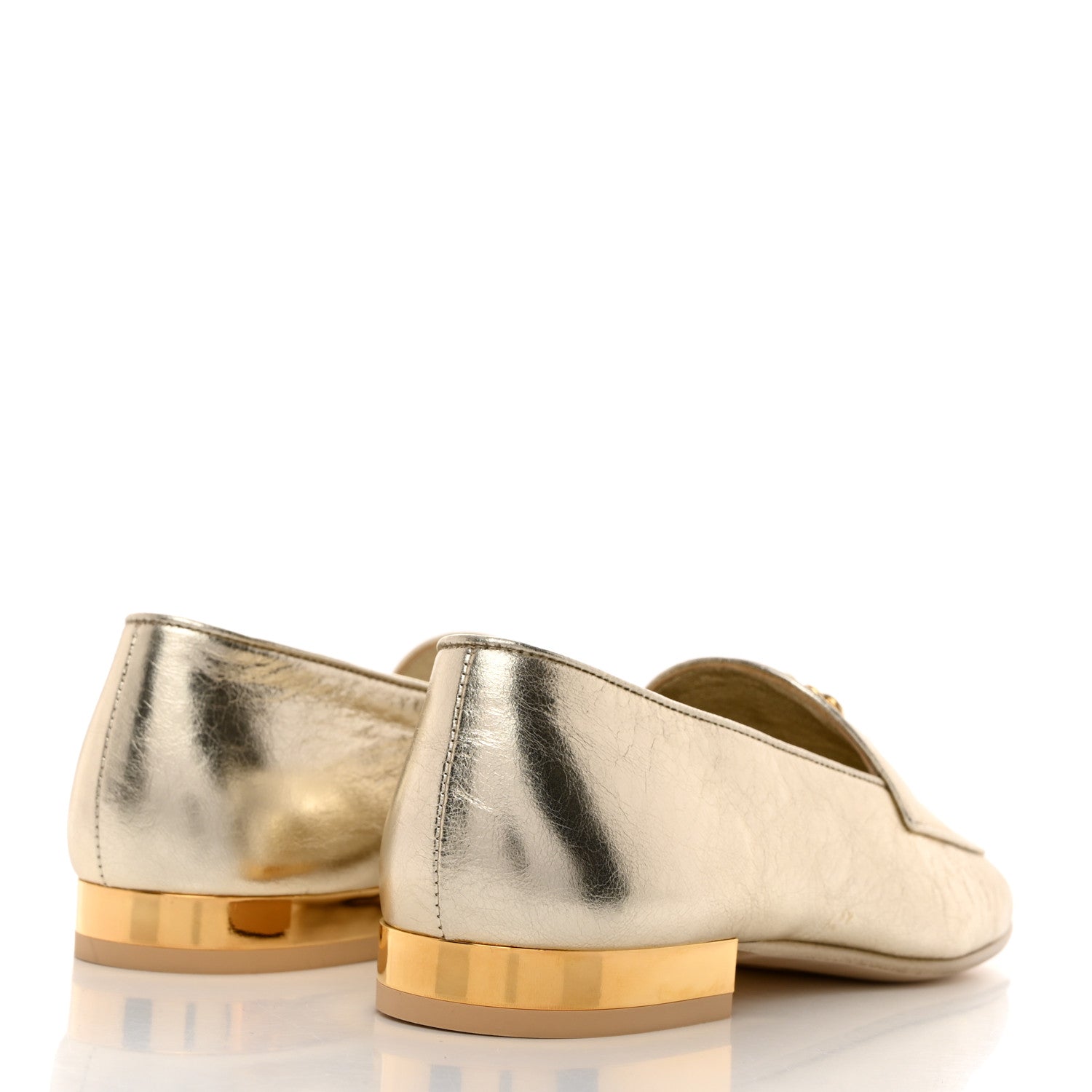Chanel Aged Calfskin CC Loafers 36 Gold 5 of 9