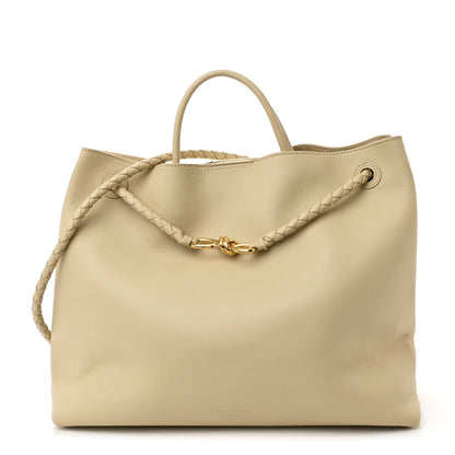 Bottega Veneta Silky Calfskin Large Andiamo Shoulder Bag Light Butter 1 of 11