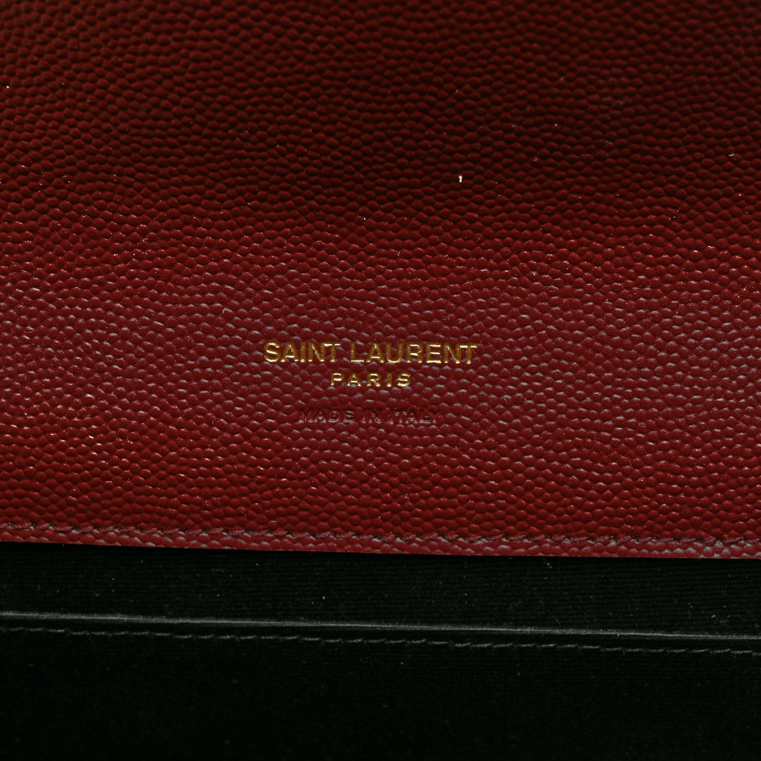 Saint Laurent Grain De Poudre Matelasse Chevron Monogram Envelope Clutch Rouge Legion 7 of 10