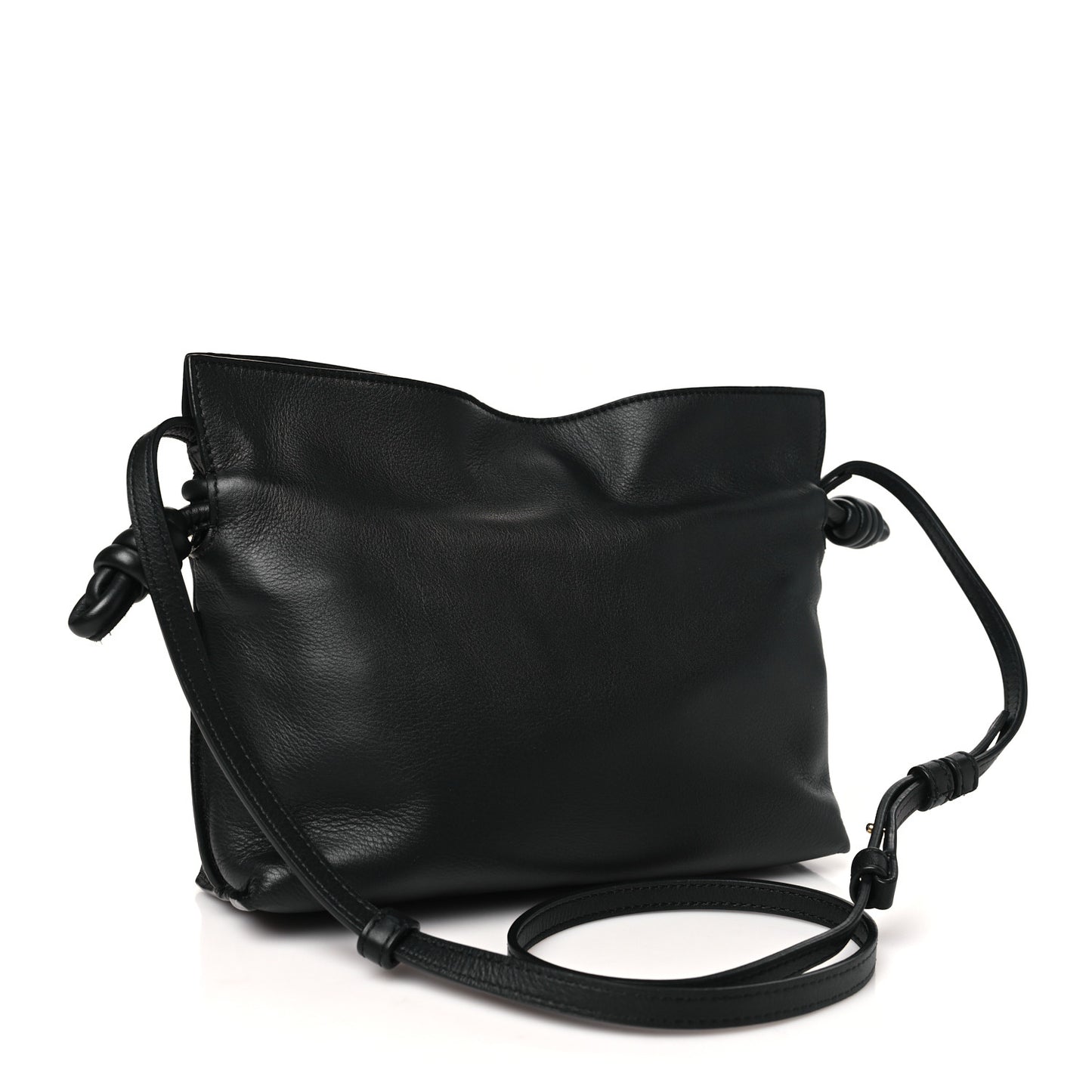 Calfskin Mini Flamenco Knot Clutch Black