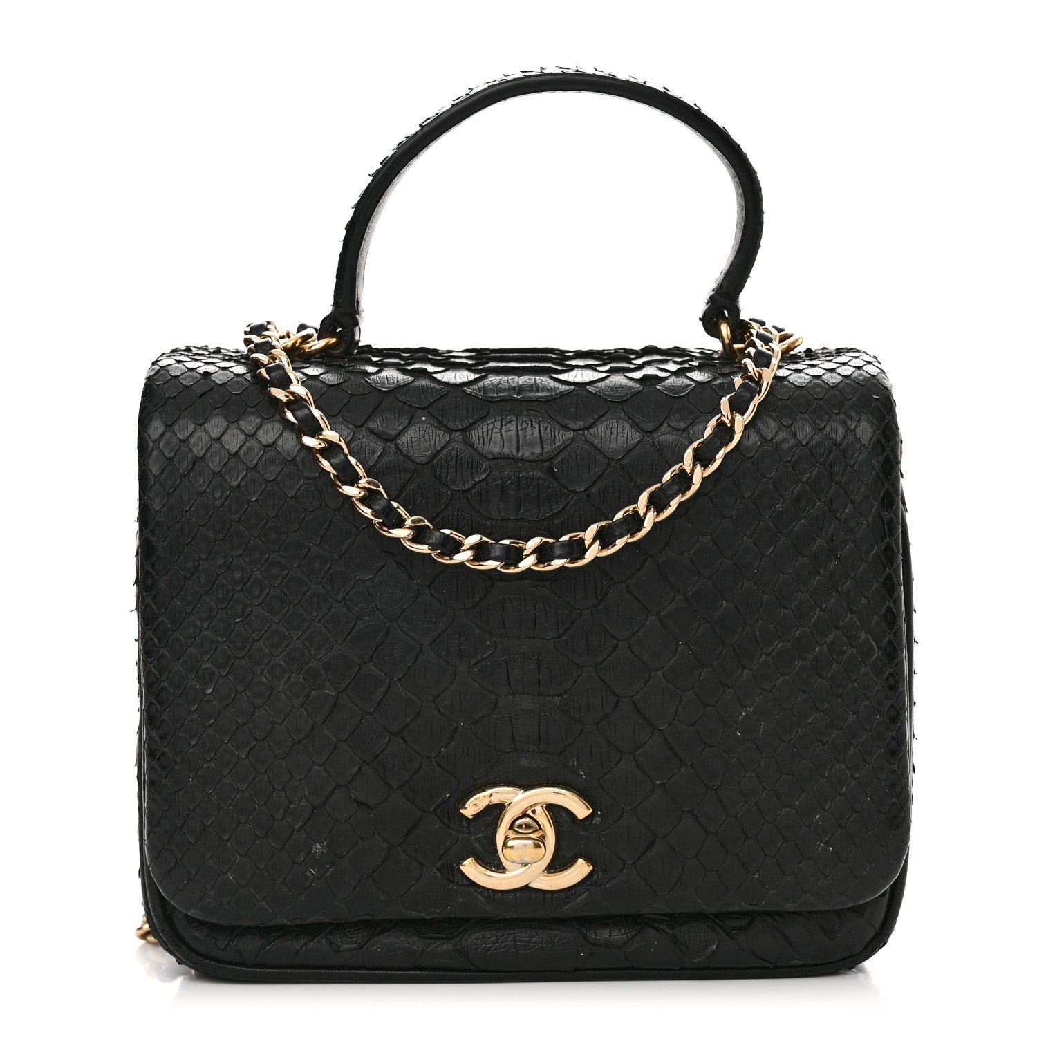 Chanel Snakeskin Quilted Mini Citizen Chic Flap Black 1 of 12