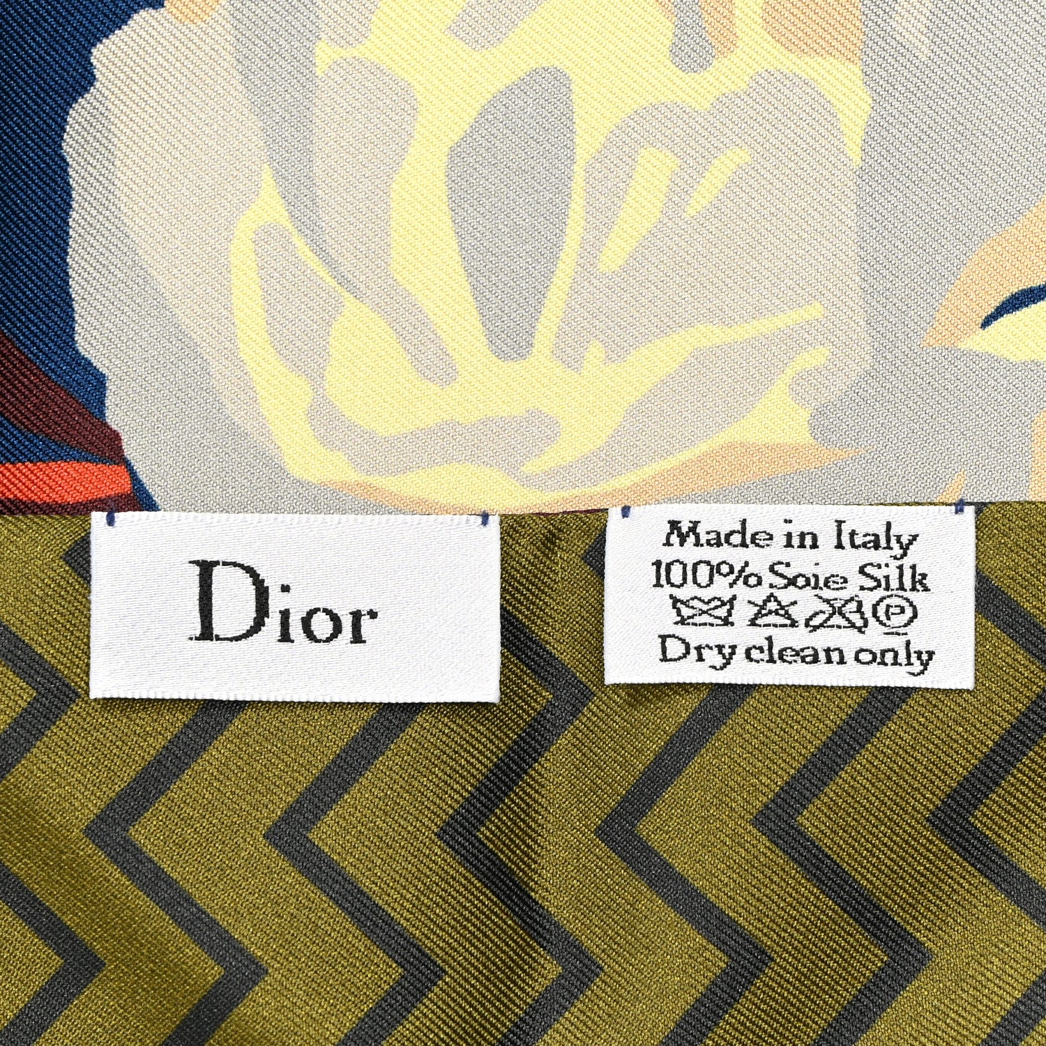Christian Dior Silk Mitzah Scarf Blue Green 4 of 4