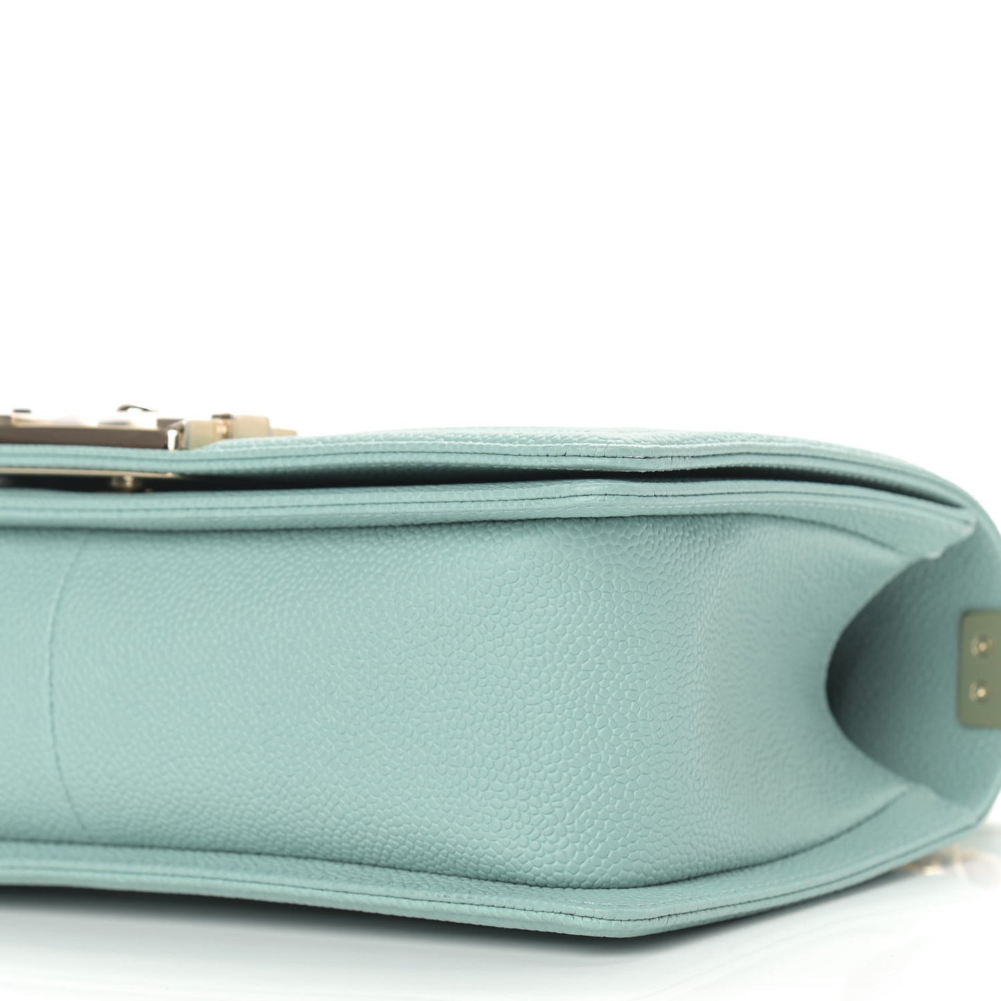 Caviar Quilted Medium Boy Flap Light Blue