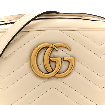 Gucci Calfskin Matelasse Small GG Marmont Chain Shoulder Bag White 8 of 12