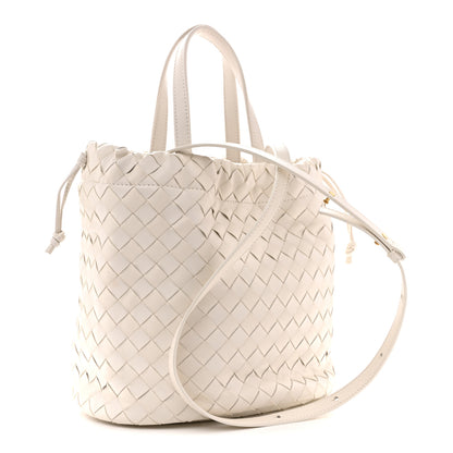 Bottega Veneta Calfskin Intrecciato Small Castello Bucket Bag White 3 of 12