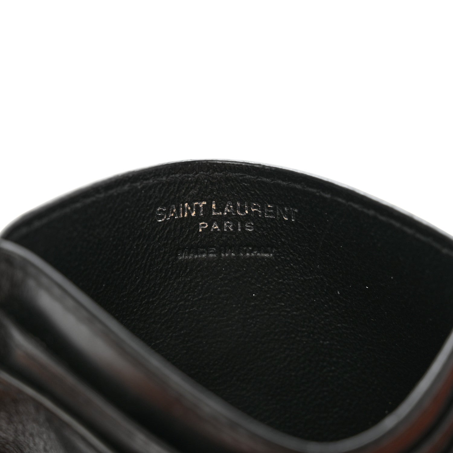Saint Laurent Calfskin Monogram Credit Card Case Black 6 of 12