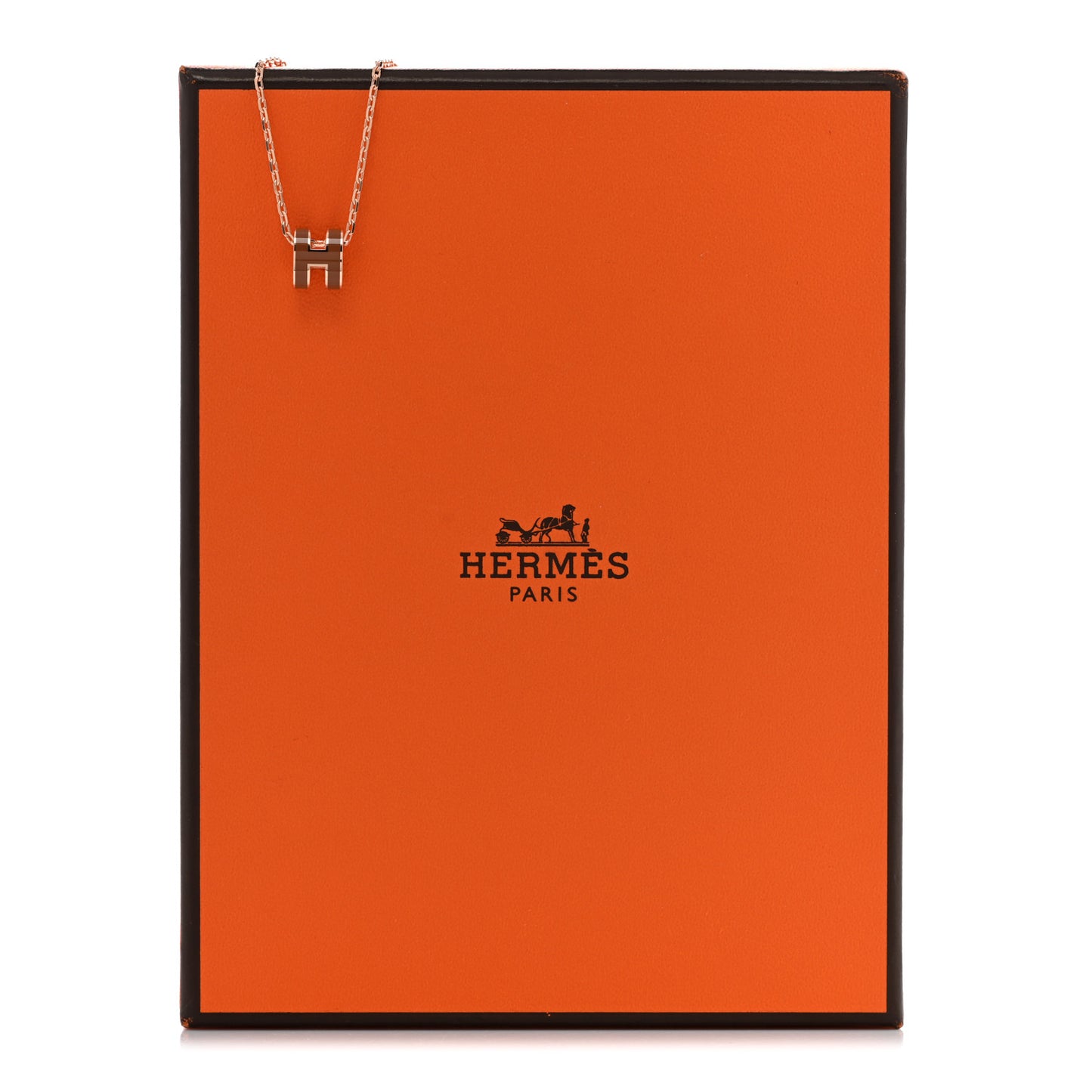 Lacquered Rose Gold Mini Pop H Pendant Necklace New Gold