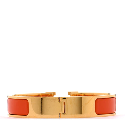 Hermes Enamel Narrow Clic Clac H Bracelet PM Orange 3 of 5