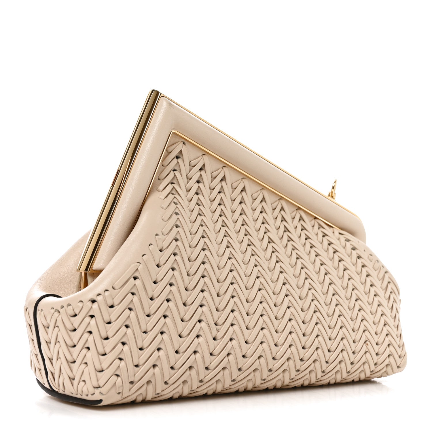 Fendi Vitello Grace Intreccio Nappa Small Fendi First Poudre 3 of 9