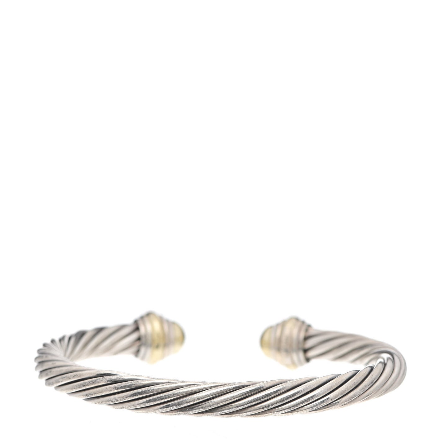 Sterling Silver 14K Yellow Gold 7mm Cable Classics Bracelet