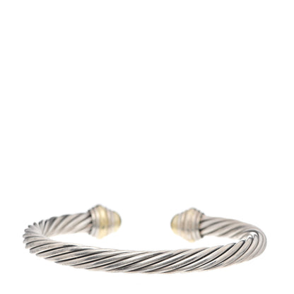David Yurman Sterling Silver 14K Yellow Gold 7mm Cable Classics Bracelet 3 of 4