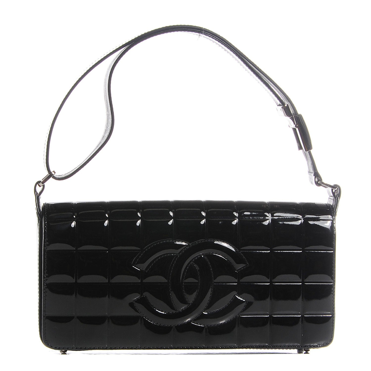Chanel Patent Quilted CC Chocolate Bar Flap Black 1 of 8