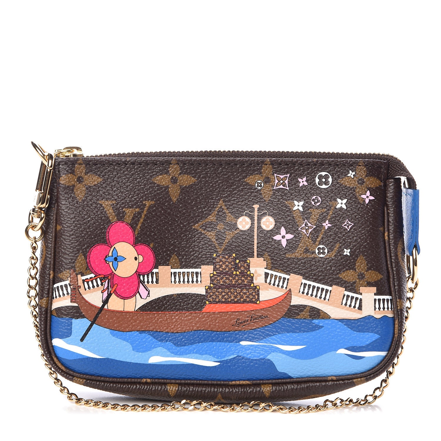 Louis Vuitton Monogram 2019 Christmas Animation Mini Venice Pochette Accessories Blue 1 of 7