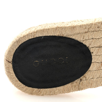 Gucci Monogram Matelasse GG Marmont Espadrille 20mm Slide Sandals 37 Beige Ebony Black 9 of 9