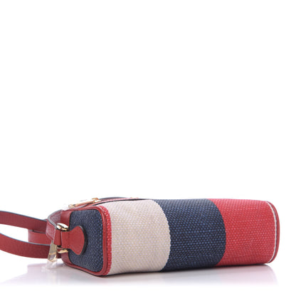 Gucci Canvas Sylvie Stripe Mini Ophidia Camera Bag Mystic White Hibiscus Red Maritime 4 of 10