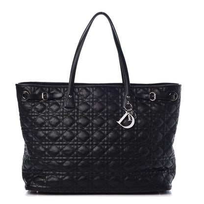 Christian Dior Coated Canvas Cannage Large Panarea Tote Black 1 of 10