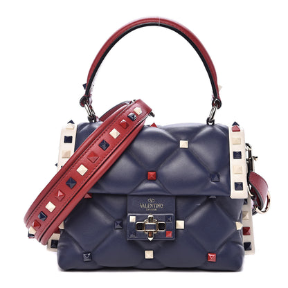 Valentino Garavani Nappa Mini Candystud Top Handle Bag Navy 1 of 13