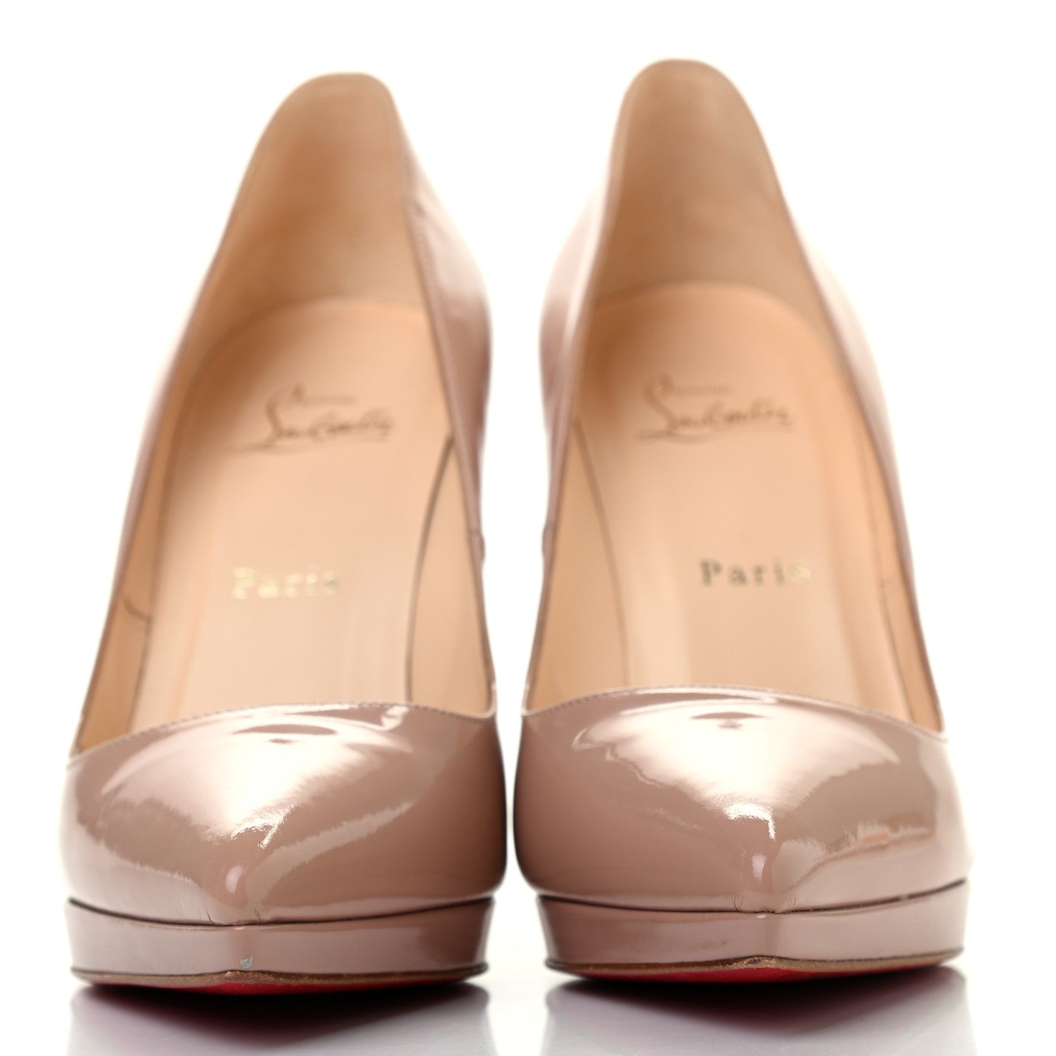 Christian Louboutin Patent Pigalle Plato 120 Pumps 38.5 Nude 2 of 5