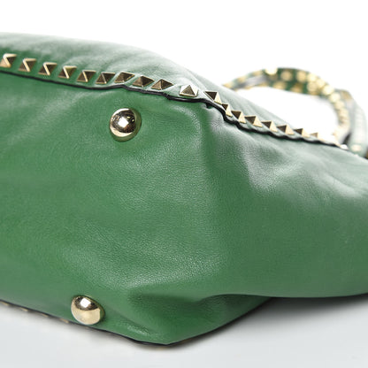 Valentino Garavani Vitello Medium Rockstud Tote Emerald 8 of 13