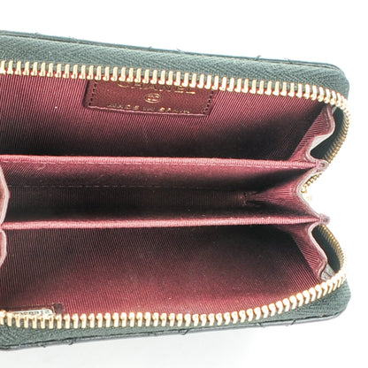 Chanel Lambskin Quilted Zip Around Coin Purse Wallet Black 5 of 7