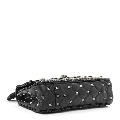 Valentino Garavani Beaded Small Rockstud Spike It Shoulder Bag Black 4 of 9