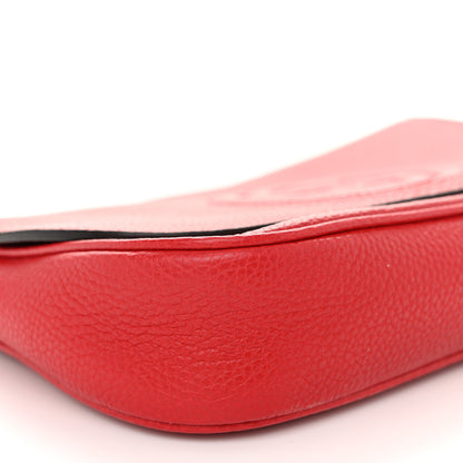 Gucci Pebbled Calfskin Medium Soho Flap Crossbody Vibrant Red 9 of 10
