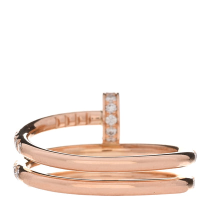 Cartier 18K Pink Gold Diamond Double Juste Un Clou Paved Ring 52 6 3 of 5