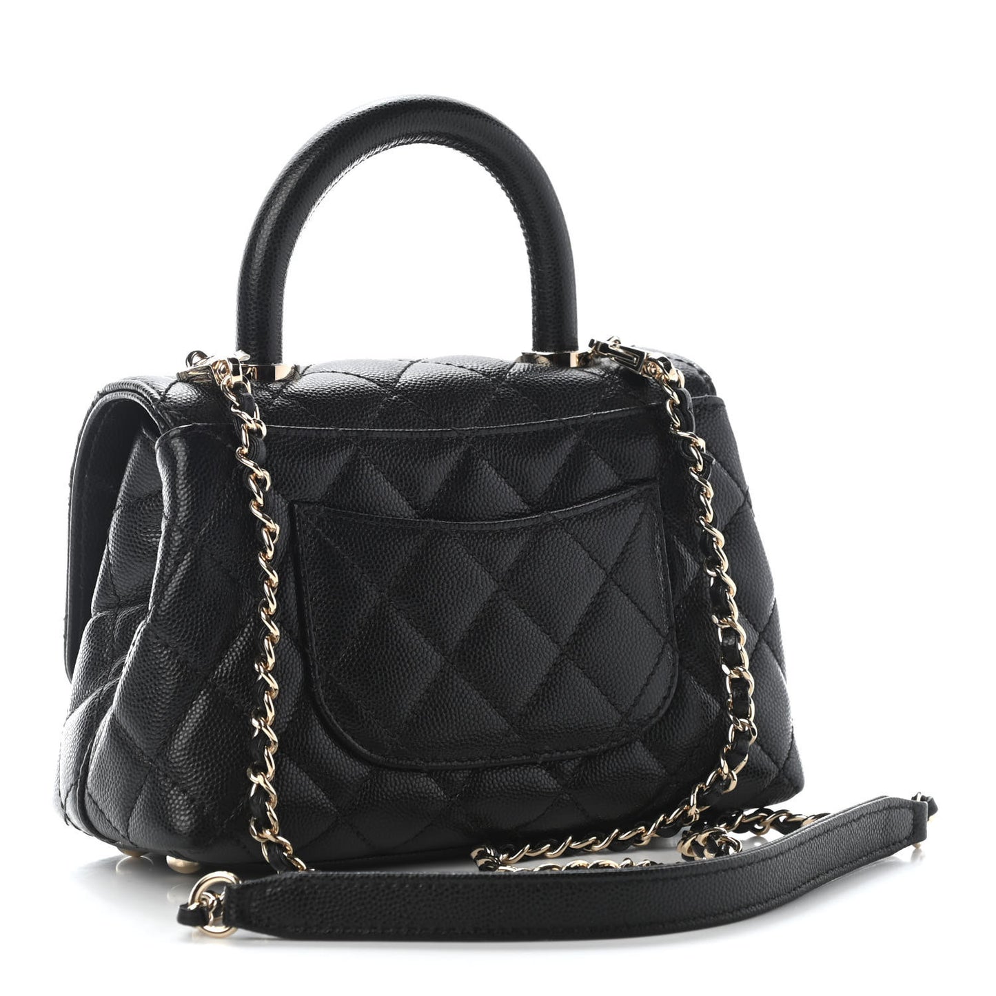 Caviar Quilted Extra Mini Coco Handle Flap Black