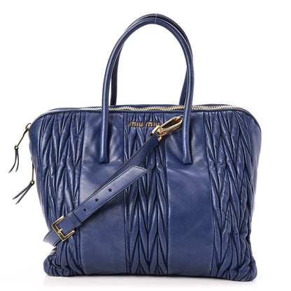 Miu Miu Nappa Matelasse Tote Blue 1 of 14
