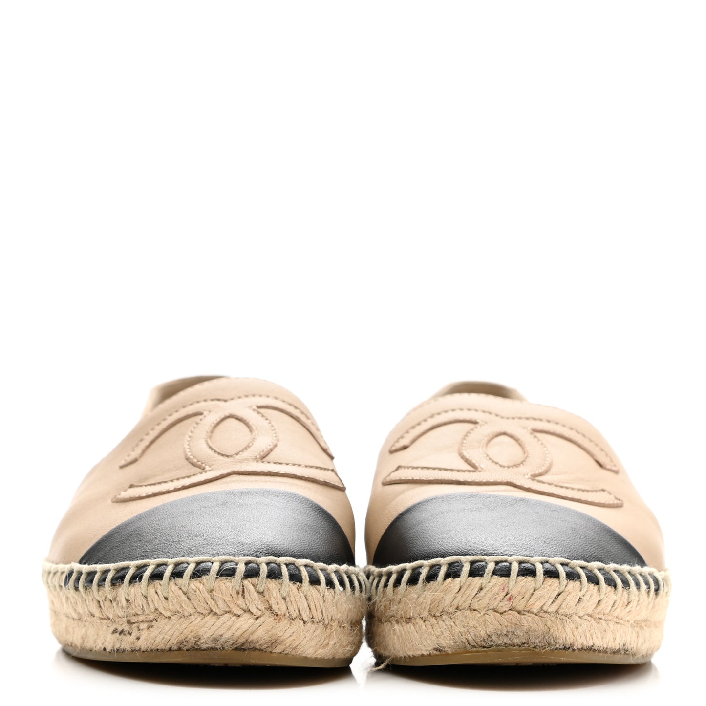 Lambskin CC Espadrilles 38 Beige Black